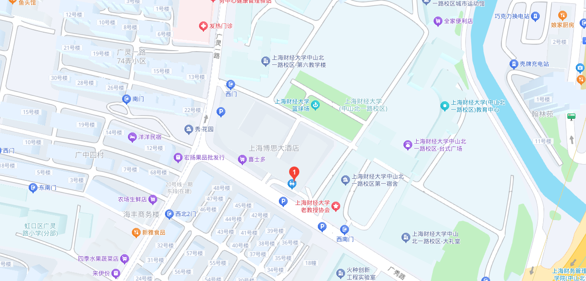 上海财经大学中山北一路校区周边地图